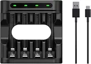 XTAR L4 USB Type-C 1.2V Ni-MH and 1.5V Li-ion Batteries 4 Slots AA AAA Battery Charger (L4 Charger Only)
