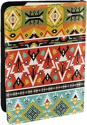 [JEJEA] Bohemian Feather Print Travel Organizer Credit Cards Case Passport BookPassport Holder Cover Wallet forTraveling,, Black, One Size