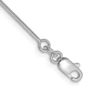 10" 14k White Gold 1.00mm Octagonal Snake Chain Anklet