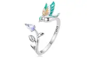 Adjustable Solid 925 Signature Silver Everdeen Open Cut Silver Ring