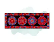 Pre-Cut Kaleidoscope Table Runner Kit, ROYAL POPPIES, Stack n Whack Kit, Pre Cut