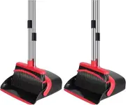 Broom and Dustpan Set, 52-in Long Adjustable Handle Broom Dustpan Combo with