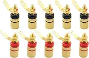 Pro Bamboo Kitchen 10PCS Amplifier Terminal Connector Terminal Block Plug Connector Speaker Zinc Alloy Terminal Block for Speaker Amplifier Terminal Microphone Audio Equipment