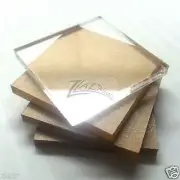 100 1"x1"x1/8" THICK Clear Acrylic SQUARE Shape Plexiglass Plastic Sheet Bases!