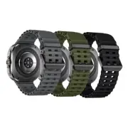 3-Pack Sport Band Compatible with Galaxy Watch Ultra 47mm Black/Gray/Green