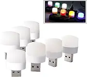 USB Plug Lamp, Mini LED Eye Protection Night Light 7 Pack Red/Yellow/Blue/Green/Purple/Warm/White Color Holiday Decorative Lights