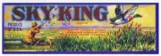 Sky King fruit crate label, Winter Garden Citrus Florida, hunting, sport, duck
