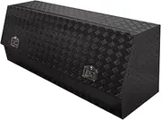 Aluminium Checkerplated Black Weather Proof Metal UTE Toolbox Half Open Door 120CM X 50CM X 70CM