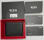 Tumi Nassau SLG #152358-T527 Double Billfold Wallet 3.375" x 4.5" Black Embossed