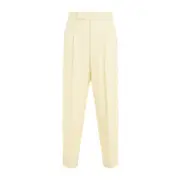 [Fear Of God] Fear Of God-Cream Signle Pleat Tapered Wool Trousers-Uomo 46 IT