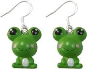 [ROSTIVO] Frog Dangle Earrings for Women Lucky St. Patrick's Day Earrings Cute Summer Animal Earrings, Resin