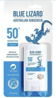 PACK OF 2 ~Blue Lizard Australian Sunscreen Sensitive SPF 50+ Sticks 0.5 Oz