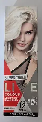 Schwarzkopf Live Semi Permanent Colour Dye SILVER TONER for BLONDE OR GREY Hair