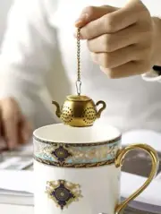 1pc Stainless Steel Tea Strainer, Tea Leaf Filter Infuser Gold teapot New