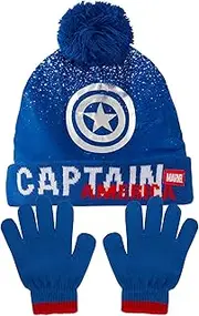 [Marvel] Boys Bobble Hat + Gloves Winter Set Captain America or Wakanda Black Panther Set