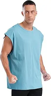 [Linjinx] Mens Quick Dry Sleeveless Tank Tops Breathable T-Shirt Gym Workout Running Sports Loose Muscle Vest