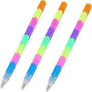 Parliky Rainbow Pencils Set 12pc Stacker Swap Writing Pens for Boys and Girls Creative Play