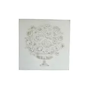 Darlin Bowl of Flowers Metal Hanging Wall Art Square Home Decor 93x93cm