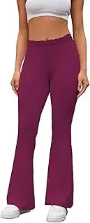 [ZFLM] Lace Flared Bootcut Yoga Pants for Women Low Waist Pants Casual Workout Pants Streetwear