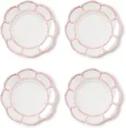 [Two's Company] Pink Bamboo Touch Salad Plates, 8.75-Inch, Melamine, Set of 4