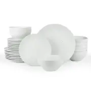 Moon Plates and Bowls Sets, 24 Pieces Dinnerware Sets, Matte Dishes Set for 4...