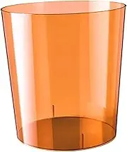 Waste Paper Bin Rubbish Bin Clear Modern Round Dustbin Trash Can for Dressing Table Office Bedroom Home Kids Room, Brown S