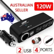 4 Way 12V -24V USB Charger Adapter Multi Socket Car Cigarette Lighter Splitter