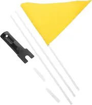 Yardwe Waterproof Bicycle Flag Set Durable Yellow Flag for Boys and Girls Bikes Adjustment Pole