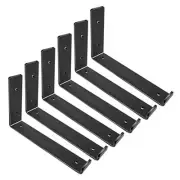 Shelf Brackets 5.5 x 4 Inch, Heavy Duty Black Metal Floating 6 Pcs 5.5"L x 4"H