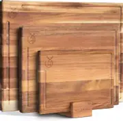 Cutting Board Set (15.75 X 12/13 X 9.5/10 X 7 In) Out of Solid Acacia Wood - 0,8