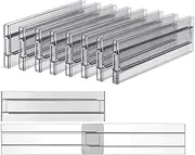 8 Pack Drawer Dividers Organizer Adjustable Expandable from 11-19" Plastic Acrylic 3.2" High Black Drawers Separators for Dresser Organizer Bedroom Clothing Office Storage(GREY)