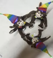 (3) Gay Pride Plush Stuffed Animal Monkey Dog cute Toy Rainbow LGBTQ+ Decoration
