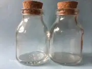 6pcs 50ml Empty Sample Vials Clear Glass Bottles with Corks Jars 68*32*22.5mm
