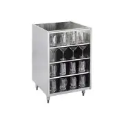 Krowne KR-G24 24" Underbar Glass Rack Storage Unit w/ 3 Shelves, Open Top, Ga...