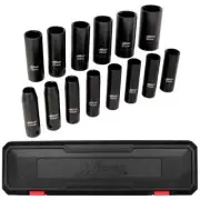 Milton® 1/2 Drive Deep 11-30 Metric Impact Socket Set (14-Piece)