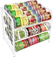 Simple Trending Can Rack Organizer, Stackable Can Storage Dispenser Holds up to 36 Cans for Kitchen Cabinet or Pantry, White