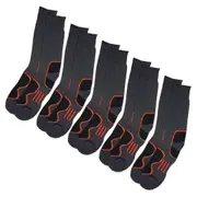 Holeproof Explorer 5 Pair Socks Extreme Impact Mens Thick Work Cotton Mid Calf Crew Charcoal Marle Bulk