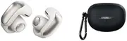 Bose Ultra Open Earbuds (White Smoke) with Bose Silicone Case Cover (Black)