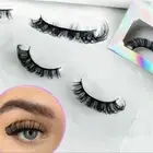 Long Curled Full Russian Strip Lashes False Eyelashes D Curl Faux Mink Lashes
