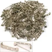 144 Nickel Plated Pin Badge Craft Backs 3/4" x 3/16"