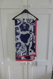 Kenzo Icons Scarf in Navy & White Modal / Wool - New with tags, RRP £195