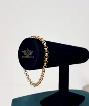 Women's 9ct Gold XP 6mm Belcher Bracelet Diamond Cut Patterned Belcher