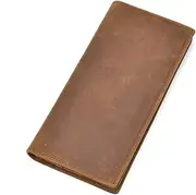 [DLUXCA] Men's Wallet Long Wallet Retro Business Wallet Leather Ticket Holder Card Holder Casual (Color : D, Size : 19 * 9cm)