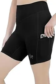 [Starforce Apparel] Women’s High Waisted Yoga Shorts - Tummy Control, Gym Workout Shorts, Non See-Through Running Shorts with Phone Pocket