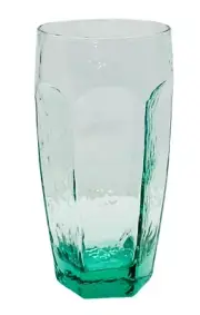 Libbey CHIVALRY GREEN Hammered Heavy Textured Panel 16 OZ Glass Cooler NEW