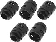 X AUTOHAUX 26mm / G3/4 Cable Glands 28.5mm / 1.12" Bellows Waterproof Joint Straight-Through PA6 Nylon Black 5 Pcs