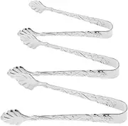 FIXOSHEE 3pcs Mini Stainless Steel Tongs Ergonomic Ice Tongs for Ice Bucket Sugar Cube Clip with Relief Handle for Effortless Serving at Parties and Gatherings