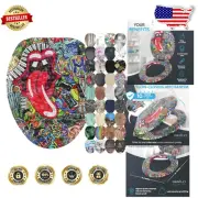 Unique Four-Sided Printing Soft Close Toilet Seat - Adjustable Elongated Design