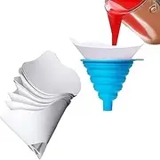 YQkangzhu 100 Pcs Paint Filter, Resin Filter Screen with 1 Pcs Silicone Funnel, 190 μm Paint Paper Strainer, Filter Tip Cone Shaped Nylon Mesh Funnel for Automotive, Arts & Crafts, Painting Projects