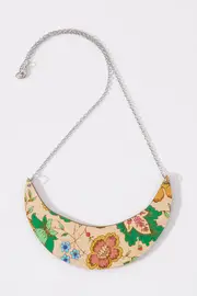 Crescent Hand Painted Necklace--DRS-FWP-CR02